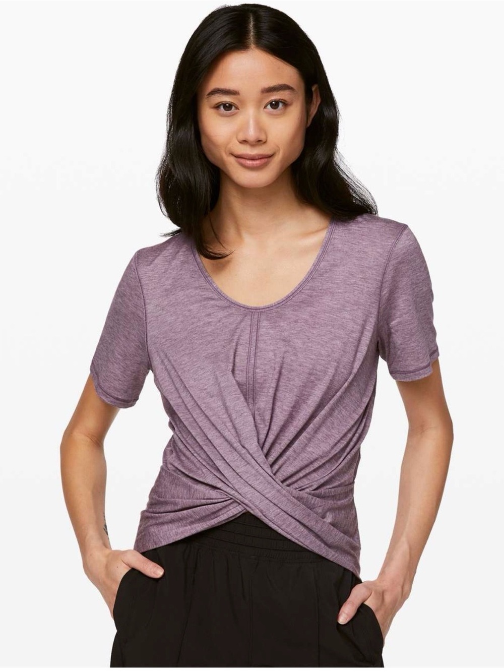 Lululemon Do the Daily Short Sleeve - Heathered Smoked Mulberry